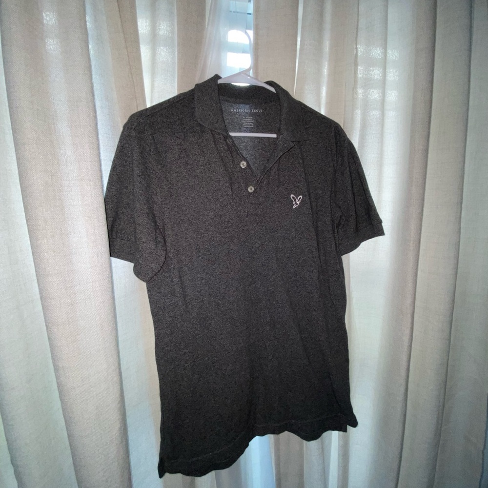 American Eagle Outfitters Dark Gray Polo Shirt